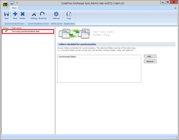 ES - Two-way sync task added.
