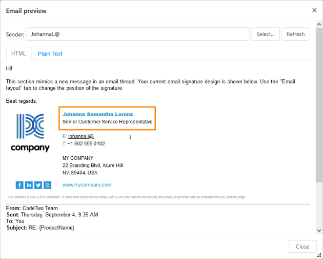 The signature now auto adjusts to its contents.