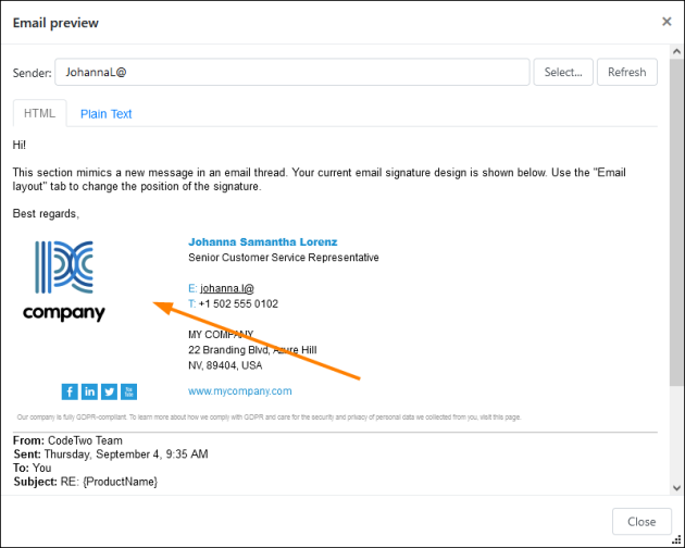 An additional white space is added after removing all width properties from the signature's source code.