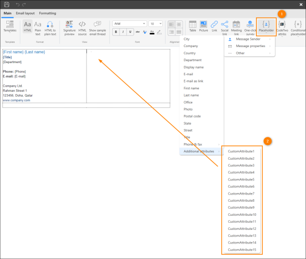 Inserting Exchange Online custom attributes that store user details in the second language.
