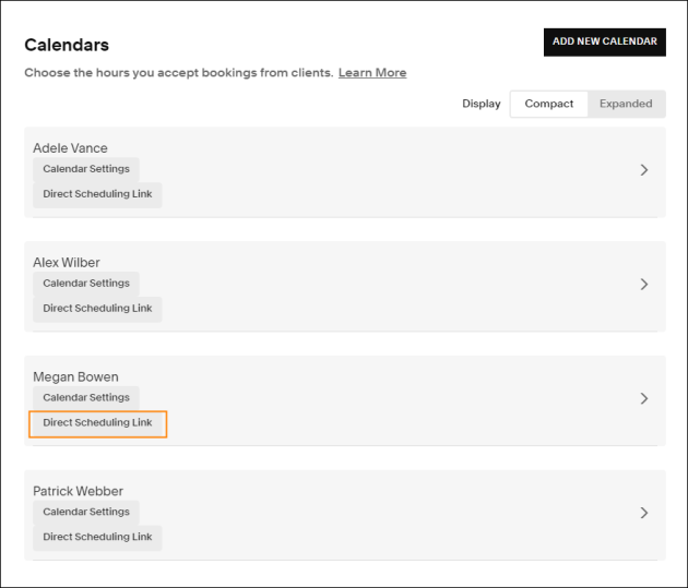Changing the direct calendar link.