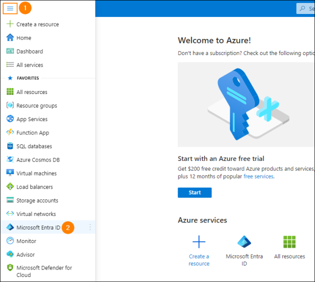 Accessing Entra ID settings.