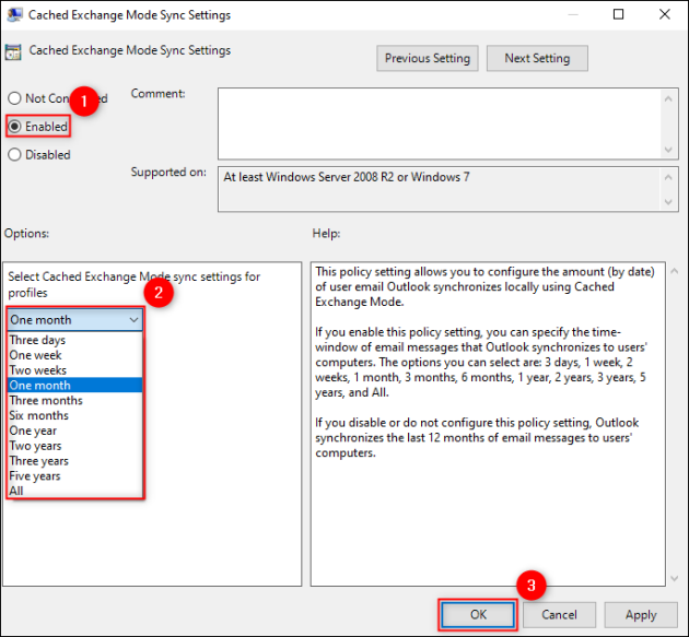 Choosing a shorter period for storing emails offline in Outlook’s cache.