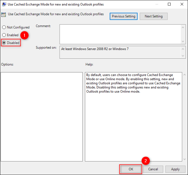 Enabling the GPO policy, you centrally turn Online Mode on for your users.