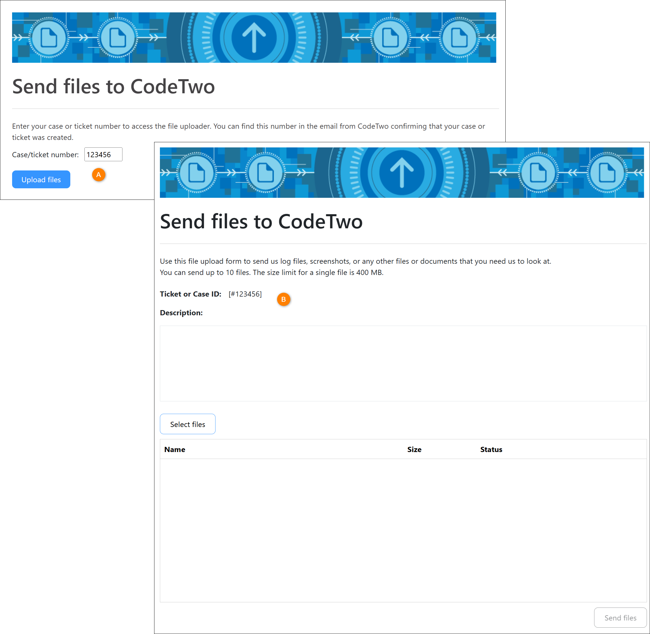 The file upload form.