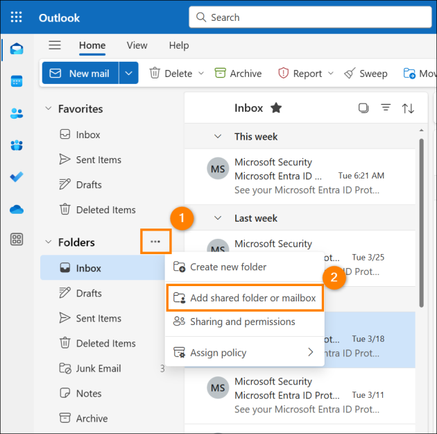 Adding a shared mailbox to the new Outlook for Windows and OWA.