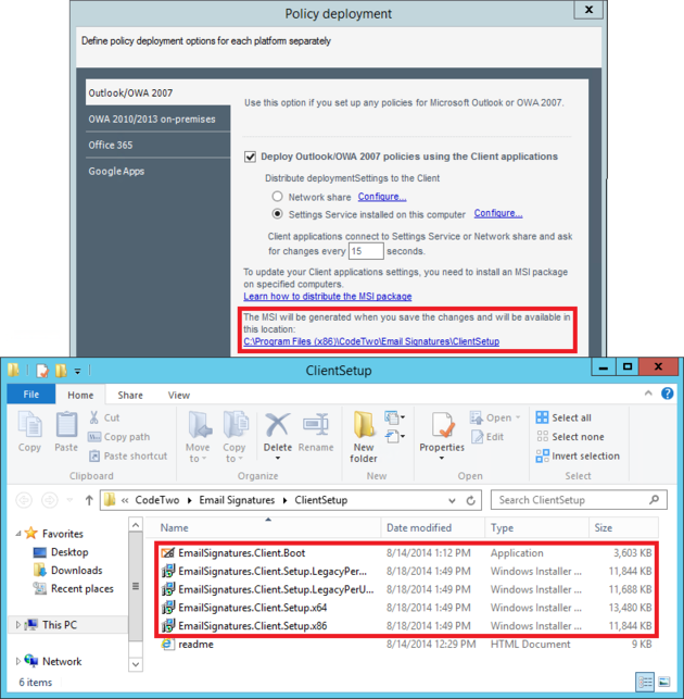 Email Signatures - Client Apps package.