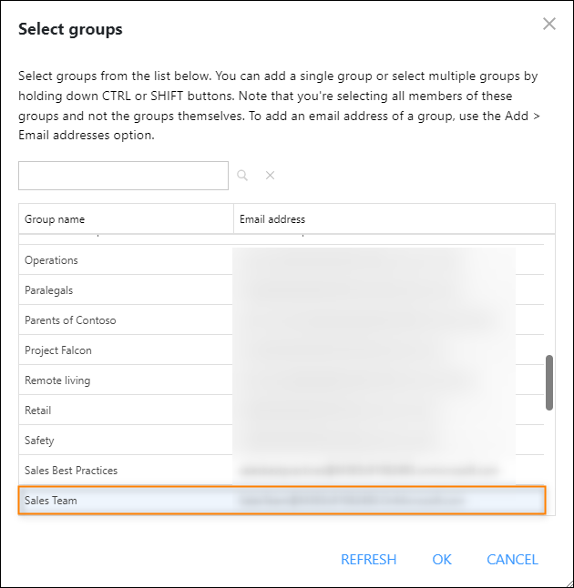 Use this option to apply a signature to emails sent to a group of users from your organization.