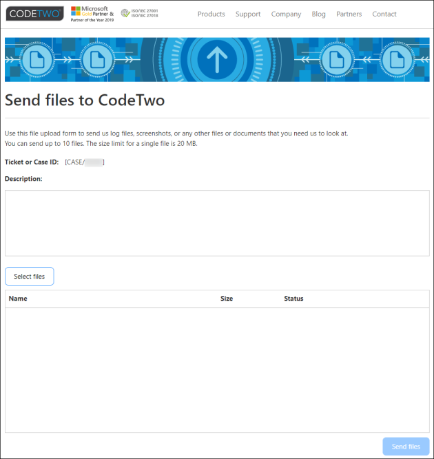 The file upload form.