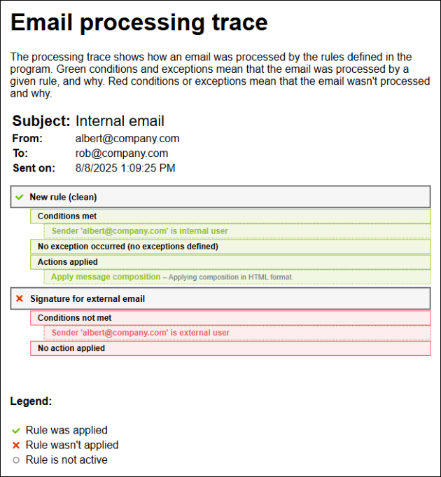 Processing trace report opened in a browser.