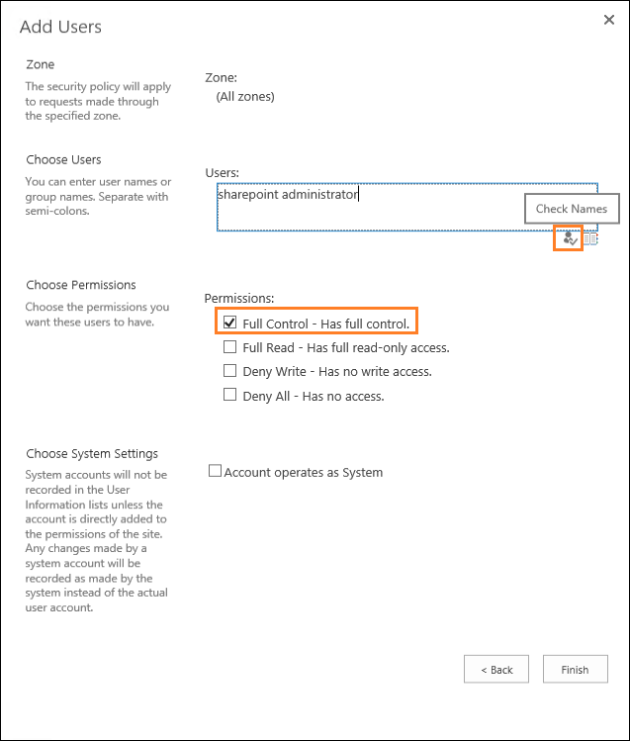 Searching for the specific user account.