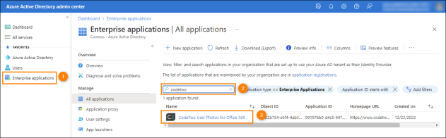 Locating the CodeTwo User Photos for Office 365 app.