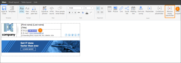How to add the RT tags to a placeholder.