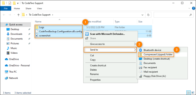 Compressing all the files into a single ZIP file.