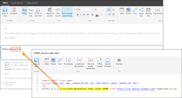 The same link with modified CSS styling.