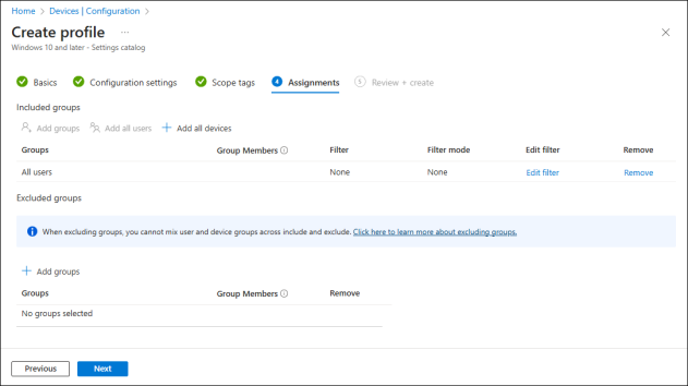 Assigning the policy to all users in the organization.