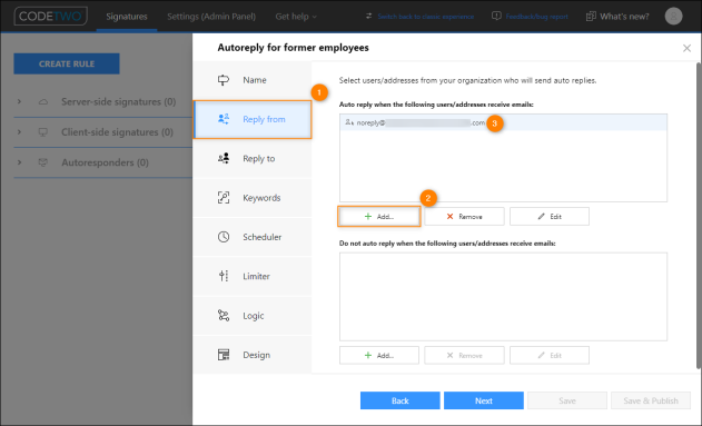Adding the shared mailbox that handles unlicensed/deleted users’ mailboxes.