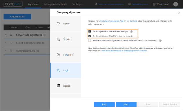After selecting these options, the program will set this signature as a default one in Outlook.