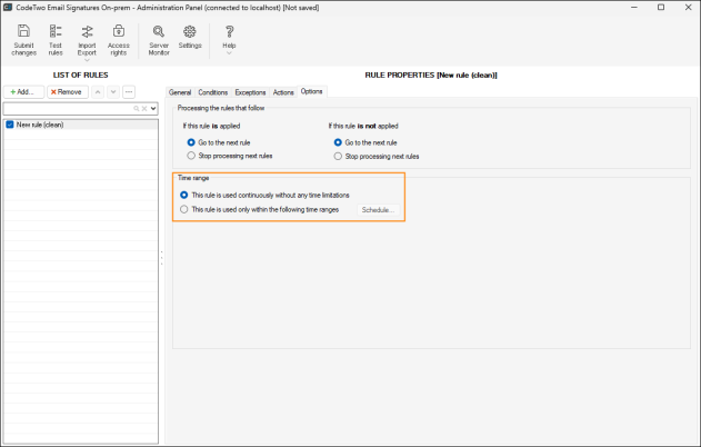 Default Scheduler options.