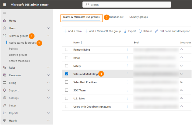 Accessing the Microsoft 365 group settings.
