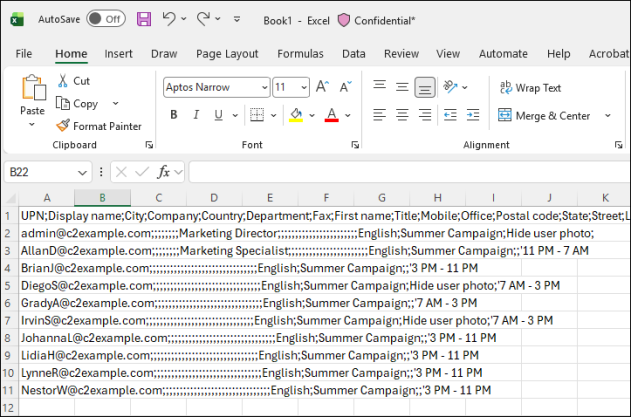 The new file prepared for import into the Attributes manager.