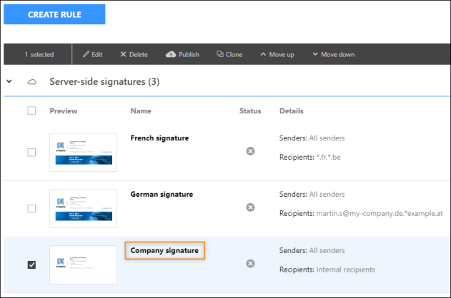In cloud (server-side) mode, always place the rule that applies to the broadest number of users at the bottom of the rules list.