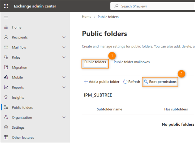 Accessing the Root permissions settings.