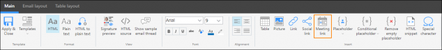 Inserting a meeting link.