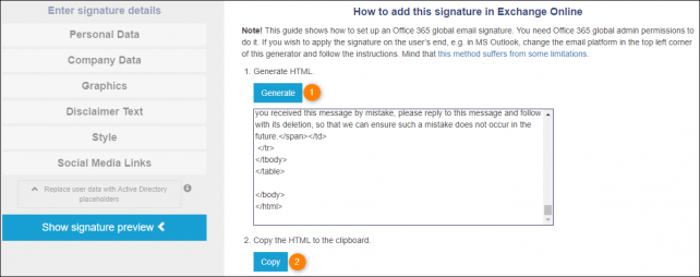 868-2 Email signature generator