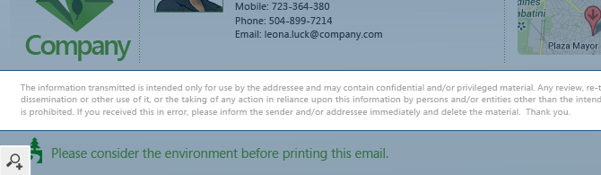 Insert company logo into MS Exchange signatures and disclaimers