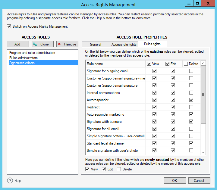 CodeTwo Exchange Rules PRO 2.0 - Managing access rights to rules
