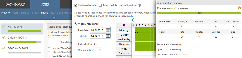 Schedule the migration process