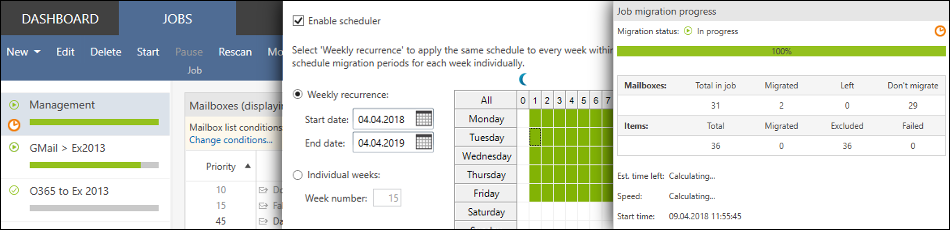 Schedule the migration process