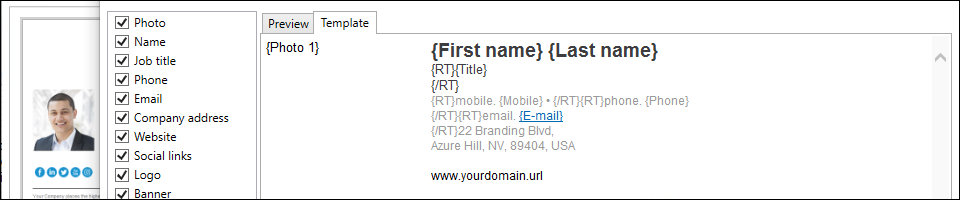 Users' AD attributes will be automatically inserted to email signatures