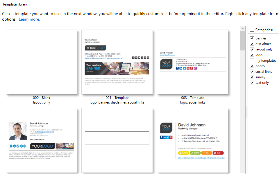 ER Family - how it works - Template library