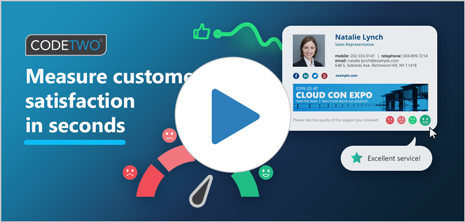 CodeTwo Guides videos - One-click surveys