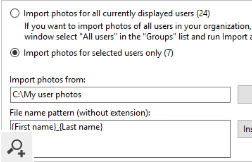 CodeTwo User Photos for Office 365 lets you define patterns based on which photo files will be matched with user accounts.