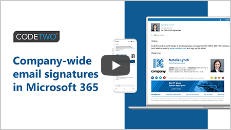 <span style="font-family: segoe ui,Frutiger,frutiger linotype,Dejavu Sans,helvetica neue,Arial,sans-serif">Manage company-wide email signatures in Microsoft&nbsp;365 with CodeTwo</span>