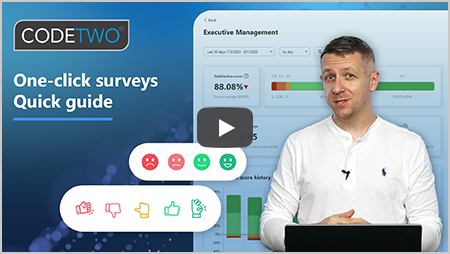 CodeTwo tutorial: Add one-click surveys to emails and analyze customer satisfaction data