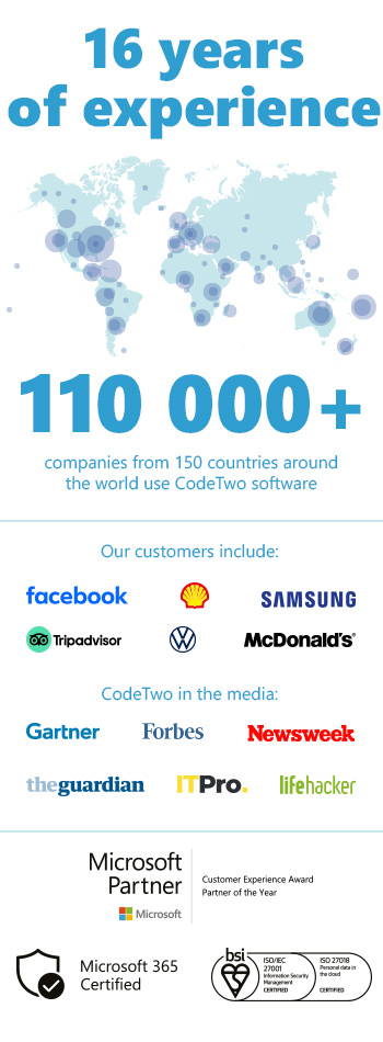16 years of experience - CodeTwo Email Signatures 365