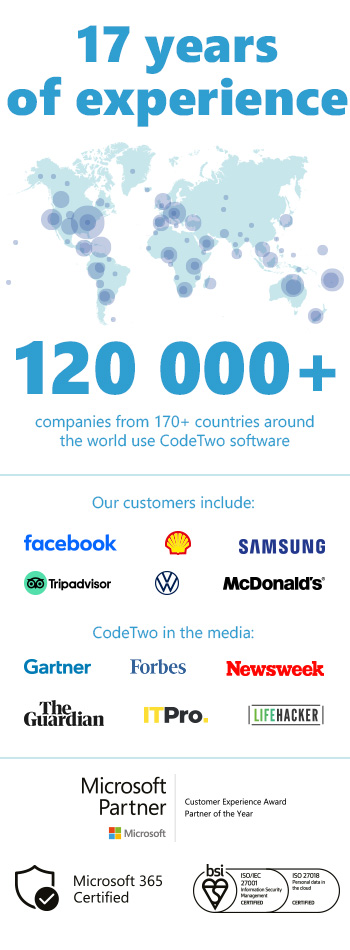 17 years of experience - CodeTwo Email Signatures 365 mobile