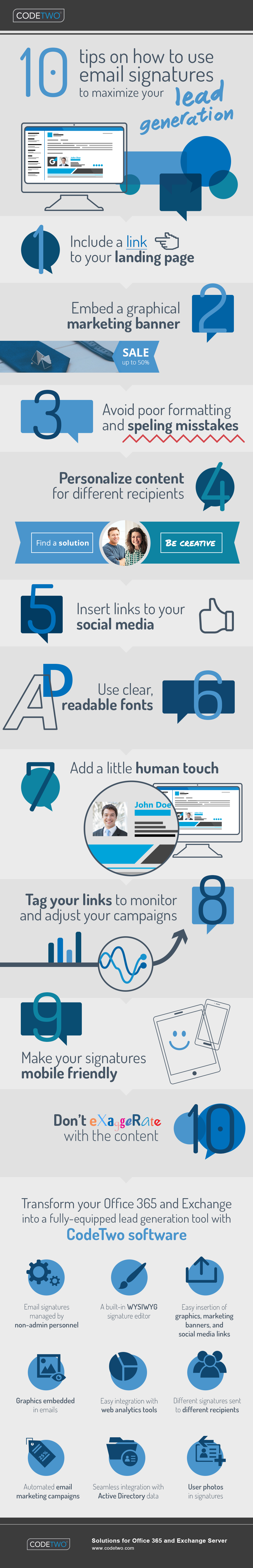 10 tips on how to use email signatures to maximize your lead generation | Infographic