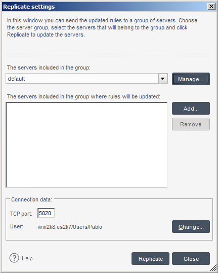 Replication options. Replication options.