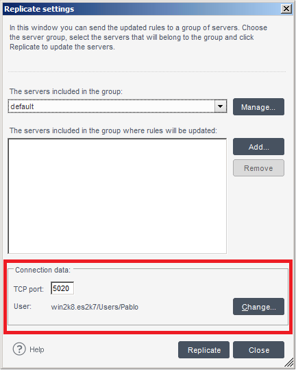 TCP Port and user authentication settings. TCP Port and user authentication settings.