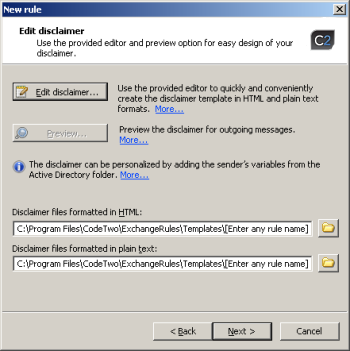 Footer editing dialog box