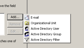 Criteria for adding senders. Criteria for adding senders.