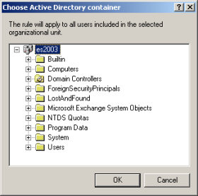 Specifying organizational units in recipients’ scope. Specifying organizational units in recipients’ scope.