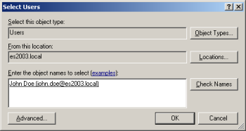 Specifying Active Directory users in the recipients’ scope. Specifying Active Directory users in the recipients’ scope.