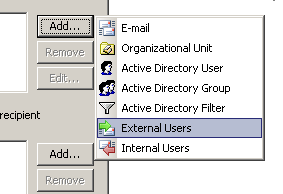 Specifying the external recipient of the message. Specifying the external recipient of the message.