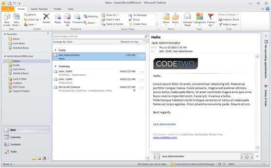  The recipient automatically added by CodeTwo Exchange Rules PRO.